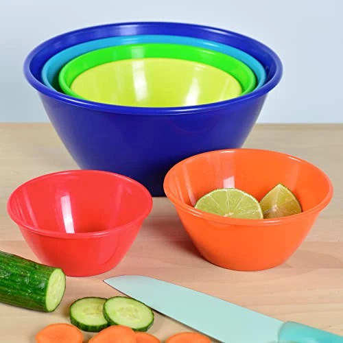 6 Pack Large Plastic Mixing And Serving Bowls, Plastic Nesting Bowls Set - 120OZ, 80OZ, 50OZ, 32OZ, 22OZ, 12OZ (Rainbow Colors) 6 6 Pack Large Plastic Mixing And Serving Bowls, Plastic Nesting Bowls Set - 120OZ, 80OZ, 50OZ, 32OZ, 22OZ, 12OZ (Rainbow Colors) - Image 4