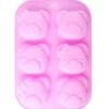 Silicone Bakeware 6 Different Bear Face Expression Shapes Cake Mold Cute Ice Cube Chocolate Cookie Fondant DIY Reusable BPA Free Cupcake Mould Baking Tray (Bear) -Wilton Shop 41lwi9ToC6L
