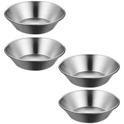 Mini Pie Pans 4pcs Stainless Steel Egg Tart Mold Round Shape Reusable Cupcake Muffin Baking Cup Jelly Cake Molds Baking Tool Mini Pie Pan