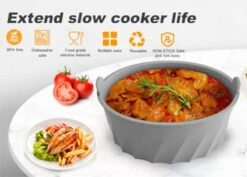 Silicone Crock Pot Liner Reusable Fits 6 Quart Slow Cooker Liners 2Pcs -Wilton Shop 41m82S84pYL