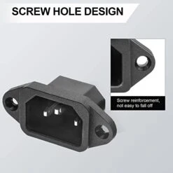 3 Pack Screw Mount 3 Pins Inlet Power Plug Socket IEC320 C14 AC 250V 10A By QTEATAK -Wilton Shop 41mENwe6AIL
