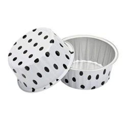 3 2/5" 125ml 100/PK 4OZ Disposable Aluminum Foil Cups For Muffin Cupcake Baking Bake Utility Ramekin Cup (Spot)