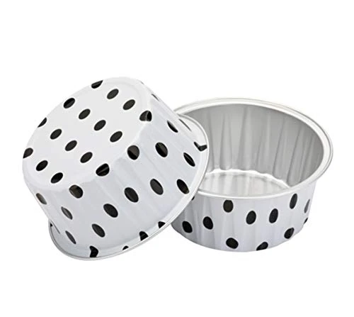 3 2/5" 125ml 100/PK 4OZ Disposable Aluminum Foil Cups For Muffin Cupcake Baking Bake Utility Ramekin Cup (Spot) 3 3 2/5" 125ml 100/PK 4OZ Disposable Aluminum Foil Cups For Muffin Cupcake Baking Bake Utility Ramekin Cup (Spot)