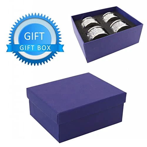 Ilver Diamond Glass Napkin Holder Stainless Steel Framed,Crystal Silver Napkin Rings Set Of 4 Pieces, Glam Serviette Buckles Cloth Holder Sparkle Bling Crushed Diamond Table Settings Home Decor 5 Ilver Diamond Glass Napkin Holder Stainless Steel Framed,Crystal Silver Napkin Rings Set Of 4 Pieces, Glam Serviette Buckles Cloth Holder Sparkle Bling Crushed Diamond Table Settings Home Decor - Image 3