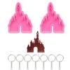 2 Pcs Castle Silicone Mold With Hole Castle Shaped Keychain Molds Chocolate Candy Cake Clay Baking Moulds And 10 Pieces Key Rings With Chain- Castle -Wilton Shop 41mhuWSpIML
