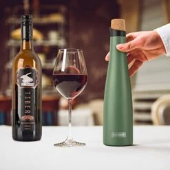 Koodee 25 Oz Wine Bottle Insulator Stainless Steel Vacuum Insulated Wine Chiller, Keeps Wine Cold For 24 Hours And Hot For 12 Hours (Light Green) -Wilton Shop 41mkaXS54PL