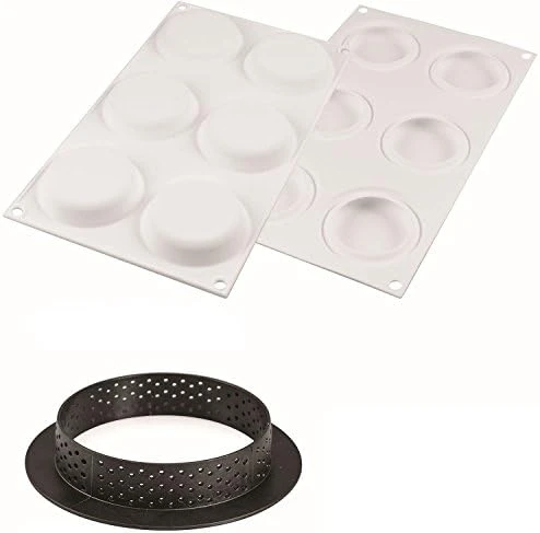 Silikomart "Kit Tarte Ring 120": 2 Silicone Molds, Each With 2 Cavities, Each Cavity 4.13 Inch Diameter X 0.66 Inch High, Plus 4 Heat-Resistant Perforated Plastic Cutting Rings 10 Silikomart "Kit Tarte Ring 120": 2 Silicone Molds, Each With 2 Cavities, Each Cavity 4.13 Inch Diameter X 0.66 Inch High, Plus 4 Heat-Resistant Perforated Plastic Cutting Rings - Image 8