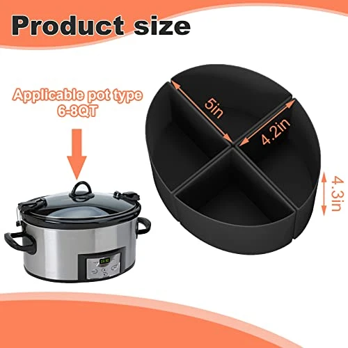 Fuezllno 4 Pack Slow Cooker Divider Liner Fit 6 QT, Reusable & Leakproof Silicone Divider, Dishwasher Safe Cooking Liner For 6 Quart Pot 3 Fuezllno 4 Pack Slow Cooker Divider Liner Fit 6 QT, Reusable & Leakproof Silicone Divider, Dishwasher Safe Cooking Liner For 6 Quart Pot