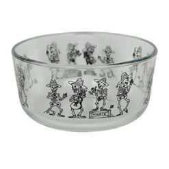 Pyrex (2) 7201 4 Cup Day Of The Dead Mariachi Skeleton Glass Bowls & (2) 7201-PC Black Plastic Lids 9 Pyrex (2) 7201 4 Cup Day Of The Dead Mariachi Skeleton Glass Bowls & (2) 7201-PC Black Plastic Lids -Wilton Shop 41nAFlVrstL