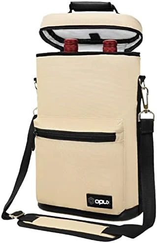 OPUX 2 Bottle Wine Carrier Tote | Insulated Leakproof Wine Cooler Bag For Travel Picnic BYOB | Padded Portable Wine Carrying Bag With Shoulder Strap, Wine Gifts - Charcoal Grey 8 OPUX 2 Bottle Wine Carrier Tote | Insulated Leakproof Wine Cooler Bag For Travel Picnic BYOB | Padded Portable Wine Carrying Bag With Shoulder Strap, Wine Gifts - Charcoal Grey - Image 6