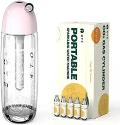 Sparkling Water Maker -Portable Soda Maker Machine For Home, 450ml Compact Size With 20 Mini Cylinders Included, Seltzer Water Maker No Electricity, Double Layer PET Bottle, BPA Free, Double Pressure Relief Valves, Silver -Wilton Shop 41nC6c2XxJL. AC