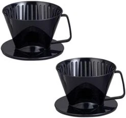 Pour-Over Reusable Coffee Brewing Cone With Gold-Toned Mesh Permanent Coffee Filter, Number 4-Size, Black -Wilton Shop 41nDenVjsvL. AC