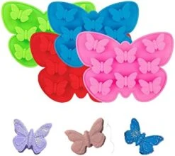 4 Pcs Butterfly Mold Silicone Red Green Pink Blue Butterfly Shape Butterfly Ice Cube Tray Silicone Wax Melt Molds Chocolate Candy Baking Molds, Non-Stick Chocolate Soap Pudding Jello Ice Tray -Wilton Shop 41nEPjmzsGL. AC