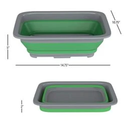 Collapsible Multi-Use Wash Bin- Portable Wash Basin/Dish Tub/Ice Bucket With 10 L Capacity For Camping, Tailgating, More By Wakeman Outdoors (Green) -Wilton Shop 41nJ3ahpGyL