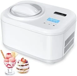 1 Quart Automatic Ice Cream Maker With Compressor, No Pre-freezing, 4 Modes Frozen Yogurt Machine With LCD Display & Timer, Electric Sorbet Maker Gelato Maker, Keep Cool Function -Wilton Shop 41nJZd9dX2L. AC