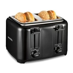 4 Slice Toaster With Extra Wide Slots For Bagels, Cool-Touch Walls, Shade Selector, Toast Boost, Auto Shut-off And Cancel Button, Black (24215PS)