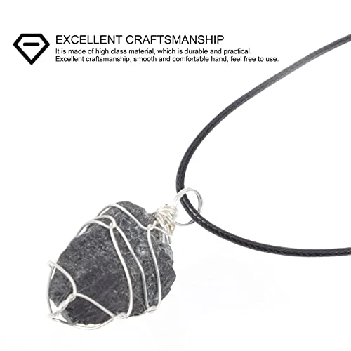 Black Tourmaline Crystal Pendant: Braided Obsidian Crystal Healing Chakra Pendant Gemstone Necklaces Pendants Spiritual Jewelry For Women Girls 7 Black Tourmaline Crystal Pendant: Braided Obsidian Crystal Healing Chakra Pendant Gemstone Necklaces Pendants Spiritual Jewelry For Women Girls - Image 5