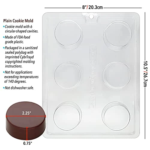 Trayd Life Of The Party Plain Cookie Chocolate Candy Mold In Sealed Protective Poly Bag Imprinted With Copyrighted Cybrtrayd Molding Instructions 4 Trayd Life Of The Party Plain Cookie Chocolate Candy Mold In Sealed Protective Poly Bag Imprinted With Copyrighted Cybrtrayd Molding Instructions - Image 2