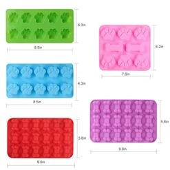 Dog Paw And Bone Shaped Silicone Mold, Non-Stick Food Grade, Ice Tray, Reusable Silicone Mold, Used For Chocolate, Candy, Cupcake, Pudding, Jelly, Puppy Biscuit (5 Pcs) -Wilton Shop 41nXktB6c4L