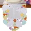 Aster Table Runner Spring Bunny Flowery Cutwork Embroidered Floral And Bunny Dresser Scarf Table Topper, Home Kitchen Dining Tabletop Decoration,Spring Color (Runner 13"×54", Easter Bunny-3) -Wilton Shop 41ndrh1vK8L