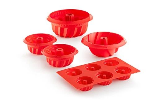 Lekue Spiral Savarin Bundt Pan, 21.6x21.6x7.8 Cm, Red 5 Lekue Spiral Savarin Bundt Pan, 21.6x21.6x7.8 Cm, Red - Image 3