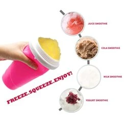 Slushy Cup Slushie Cup Slushy Maker Cup Magic Frozen Squeeze Ice Cup Tiktok Slushie Cups,Double Layers Slushies Cup, Slush Cup Homemade DIY Slushies Cups Quick Magic Cool Cup Milk Shake ,Smoothies (pink) -Wilton Shop 41nm02q90mL