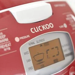 CRP-FA0610FR | 6-Cup (Uncooked) Pressure Rice Cooker | 11 Menu Options: Quinoa, Brown Rice & More, Voice Guide, Made In Korea | White/Red -Wilton Shop 41nygFYsNVL