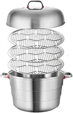 Commercial Steamers Extra Large Thick 3-Layer Commercial Household Steamed Bread 40 45 50cm Stainless Steel Pot (Color : 36cm) -Wilton Shop 41o4MouAqhL. AC 3