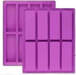 (2 Pcs 8 Cavity Large Rectangle Granola Bar Silicone Mold/Nutrition/Cereal Bar Molds Energy Bar Maker For Chocolate Truffles Ganache Bread Brownie Cornbread Cheesecake Pudding Butter Mould -Wilton Shop 41oGm5WH2oL. AC
