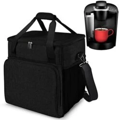 Coffee Maker Storage Bag,Waterproof Travel Carrying Organizer Case,Suitable For Kering Coffee Machines And Other Accessories,Dustproof Tote Bag With Shoulder Strap Black -Wilton Shop 41oI8EZDPQL. AC