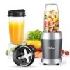 Personal Blender For Shakes And Smoothies, 700W 6-Blade Smoothie Blender For Frozen Fruit And Ice, With 1 28 Oz Travel Bottle, 1 To-Go Lid, BPA Free & Dishwasher Safe (Gray/Silver) -Wilton Shop 41oOC1NLB7L