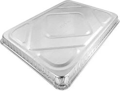1/2 Size Sheet Cake Aluminum Foil Pan W/Clear Low Dome Lid (Pack Of 10 Sets) 17.1 L X 12.3 W X 1.25 D 12 1/2 Size Sheet Cake Aluminum Foil Pan W/Clear Low Dome Lid (Pack Of 10 Sets) 17.1 L X 12.3 W X 1.25 D -Wilton Shop 41oXdmDpnUL