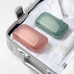 Soap Tray Travel Soap Box With Lid Dormitory Bathhouse Sealed Portable Creative Soap Box Multi-Function Storage Box Portable Soap Dishes (Color : Green) -Wilton Shop 41oaKF52I6L