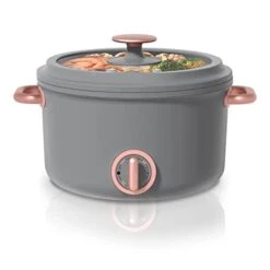 Electric Hot Pot Nonstick MultiFunction - 2.5L Portable With Dual Power Control, Grey, Nozaya