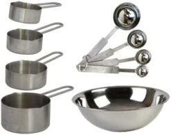 12Piece Stainless Steel Measuring Cups And Measuring Spoon Set With 4 Mixing Bowls -Wilton Shop 41ol6mDTeuL. AC