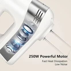 Hand Mixer Electric, REDMOND Hand Held Mixer With Turbo Function, Stainless Steel 5-Speed Kitchen Mixer For Whipping, Mixing Cookies, Cakes, Dough Batters, Cream -Wilton Shop 41p6Icj82bL