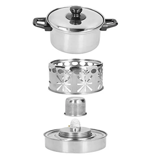 Camping Hot Pot Stove, 16cm Stainless Steel Outdoor Hot Pot Stove Camping Cookware Accessories 3 Camping Hot Pot Stove, 16cm Stainless Steel Outdoor Hot Pot Stove Camping Cookware Accessories