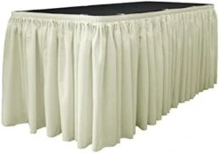 Polyester Poplin Table Skirt For Rectangle Tables, Pleat Fabric For Wedding Banquet Trade Show, 30-Foot By 29-Inch Long With 15 L-Clips, Rust -Wilton Shop 41pG3IA9F1L. AC 2