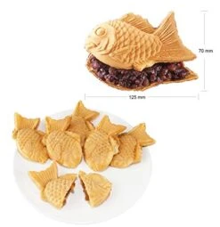 Taiyaki Waffle Maker | Fish-Shaped Waffle Iron | Nonstick (6 Pcs (Closed-Mouth Fish)) -Wilton Shop 41pI544EvGL