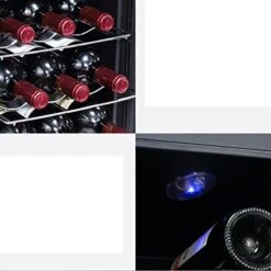 QYTECbx Freestanding Wine Cellars Mini Thermostat Wine Cabinet Black Red Wine Beer Mini Bar Fridge Wine Cooler Hold 6/12 Bottles Air Conditioner -Wilton Shop 41pNEUchzpL