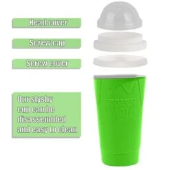 Slushy Cup Slushie Maker Ice Cup Silica Cup Pinch Cup Summer Cooler Smoothies Cup Double Layer Squeeze Cup Slush Maker Cup Home DIY Smoothie Cup For Children And Adult (Green) 11 Slushy Cup Slushie Maker Ice Cup Silica Cup Pinch Cup Summer Cooler Smoothies Cup Double Layer Squeeze Cup Slush Maker Cup Home DIY Smoothie Cup For Children And Adult (Green) -Wilton Shop 41pQfeHiaJL