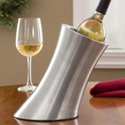 Sleek Elegance Personalized Stainless Steel Wine Chiller -Wilton Shop 41pTWuTqI3L