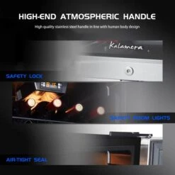 KRC-123WB 4.3 Cu.ft 30 Bottle Wine Cooler Free-Standing Single Zone, 150 Can, Black, 120 Liters -Wilton Shop 41pUiuVu1RL