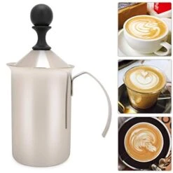 Creative Multifunctional Kitchen Utensils 400ml Stainless Steel Thicken Milk Frother Hand Pump Milk Foamer With Spring For Kitchen Applicance -Wilton Shop 41pYtun8hHL