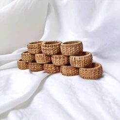 Napkin Rings Set Of 12, Rattan Napkin Holders, Napkin Rings Bulk For Party Decoration, Dinning Table, Everyday, Family Gatherings - A Great Tabletop Décor - Natural -Wilton Shop 41pmtGju4wL. AC