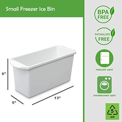 Ice Cube Bin Freezer Ice Bucket - White Plastic Breastmilk Storage Container, Organizer Trays, With Handles, Freezer/Dishwasher Safe, And BPA/Phthalate Free - Made In USA (1 Pack) 4 Ice Cube Bin Freezer Ice Bucket - White Plastic Breastmilk Storage Container, Organizer Trays, With Handles, Freezer/Dishwasher Safe, And BPA/Phthalate Free - Made In USA (1 Pack) - Image 2