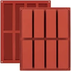 2pcs Granola Bar Mold, Rectangle Silicone Candy Molds For Baking Energy Bars Chocolate Bar Mold/Protein Bars/Ganache/Brownie/Cheesecake/Cornbread/Pudding, 12-Cavity Butter Mould -Wilton Shop 41ptcngRJrL. AC
