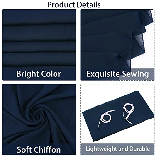 12 Packs Navy Blue 10Ft Chiffon Table Runner 27 X 120 Inches Sheer Chiffon Wedding Table Runner Romantic Boho Rustic Table Runner For Wedding Bridal Baby Shower Birthday Party Table Decoration 5 12 Packs Navy Blue 10Ft Chiffon Table Runner 27 X 120 Inches Sheer Chiffon Wedding Table Runner Romantic Boho Rustic Table Runner For Wedding Bridal Baby Shower Birthday Party Table Decoration - Image 3