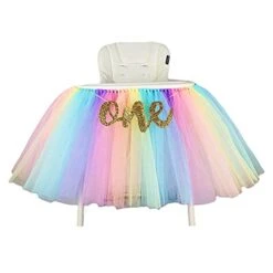 1st Birthday Rainbow Tutu For High Chair Decoration For Party Supplies With One Banner