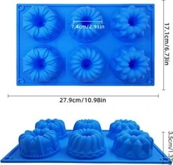 2 Pack Silicone Cake Moulds, Doughnut Maker Silicone Baking Tray Cupcake Muffin Molds Mini Cake Pan For Coffee Cake Cupcake Brownie(Pink, Blue) -Wilton Shop 41qB9mx7ndL